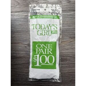 Vintage L'eggs Today's Girl Pantyhose Suntan Color Size Q 992 Sheer Toe NEW 1998